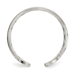 Sterling Silver Polished Twisted Bar Center Adjustable Cuff Ring