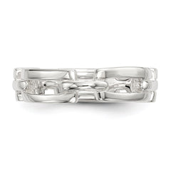 Sterling Silver Polished Fancy Link Ring - 3