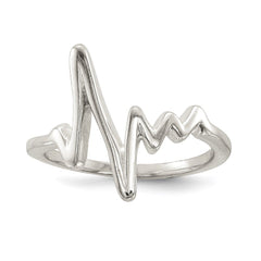 Sterling Silver Polished Fancy Heartbeat Ring - 3