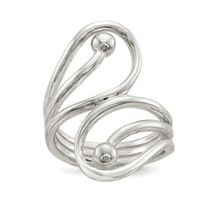 Sterling Silver Polished Fancy Swirl Ring - 2
