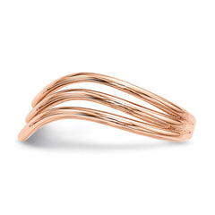 Sterling Silver Rose-tone 3-band Ring - 2