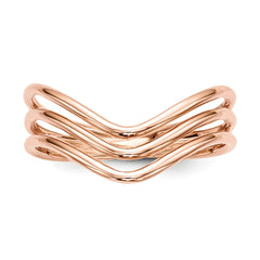 Sterling Silver Rose-tone 3-band Ring - 2