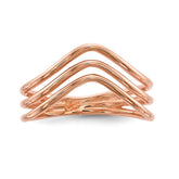 Sterling Silver Rose-tone 3-band Ring - 2