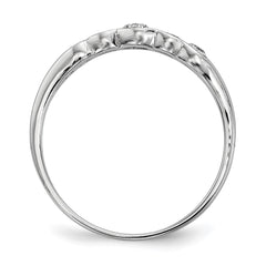 Sterling Silver Rhodium-plated 5-stone Bezel Set CZ Ring - 2
