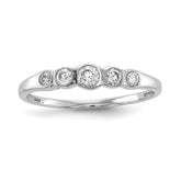 Sterling Silver Rhodium-plated 5-stone Bezel Set CZ Ring - 3