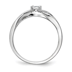 Sterling Silver Rhodium-plated CZ Ring - 8