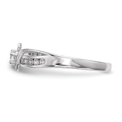 Sterling Silver Rhodium-plated CZ Ring - 8