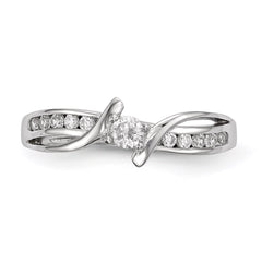Sterling Silver Rhodium-plated CZ Ring - 16