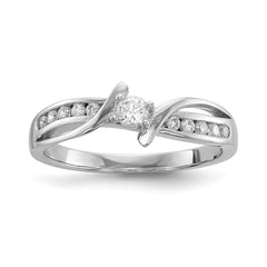 Sterling Silver Rhodium-plated CZ Ring - 16