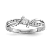 Sterling Silver Rhodium-plated CZ Ring - 8