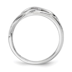 Sterling Silver Rhodium-plated CZ Infinity Ring - 12