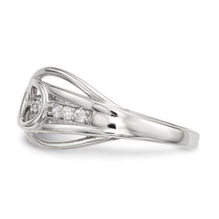 Sterling Silver Rhodium-plated CZ Infinity Ring - 12