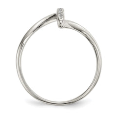 Sterling Silver CZ Bar Ring - 2