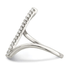 Sterling Silver CZ Bar Ring - 2