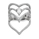 Pure Fire Sterling Silver Rhod-plated CZ Ring