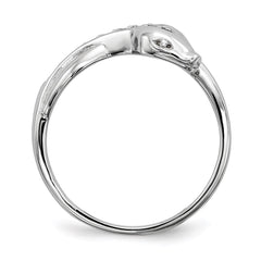 Sterling Silver Rhodium-plated CZ Snake Ring - 3