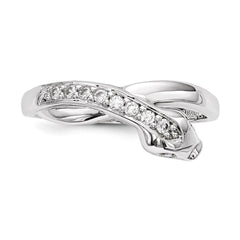 Sterling Silver Rhodium-plated CZ Snake Ring - 3