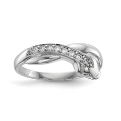 Sterling Silver Rhodium-plated CZ Snake Ring - 3