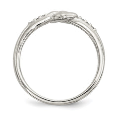 Sterling Silver CZ Heart Ring - 3