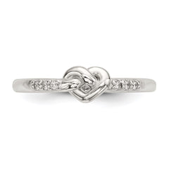 Sterling Silver CZ Heart Ring - 3