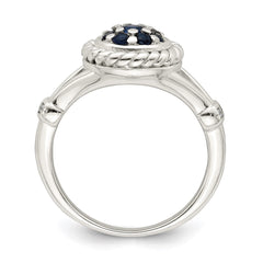 Sterling Silver Blue & White CZ Ring