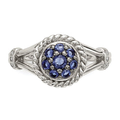 Sterling Silver Blue & White CZ Ring