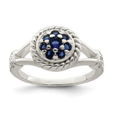 Sterling Silver Blue & White CZ Ring - 2