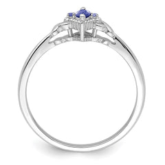 Sterling Silver Rhodium Diam. and Tanzanite Ring - 3