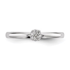 Sterling Silver Rhodium Plated Polished Diamond Ring - 8