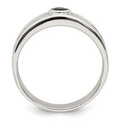 Sterling Silver Rhodium-plated Men's Onyx Ring - 14