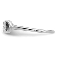 Sterling Silver Rhodium Plated Hearts Ring - 3