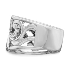 Sterling Silver Rhodium-plated Flower Ring - 3