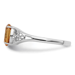 Sterling Silver Rhodium Citrine ring - 3