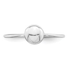 Sterling Silver Rhodium-plated Polished Bead Ring