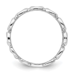 Sterling Silver Rhodium-plated Fancy Swirls Band
