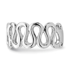Sterling Silver Rhodium-plated Fancy Swirls Band - 3