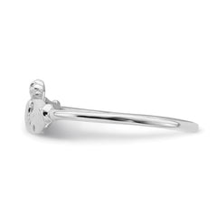 Sterling Silver Rhodium-plated Claddagh Ring - 2