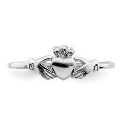 Sterling Silver Rhodium-plated Claddagh Ring - 2