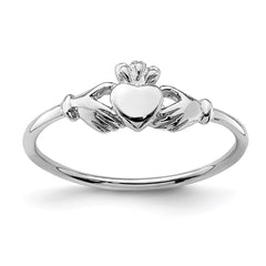 Sterling Silver Rhodium-plated Claddagh Ring - 2