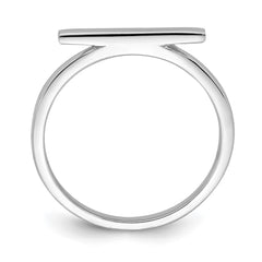 Sterling Silver Rhodium-plated Polished Bar Ring - 2
