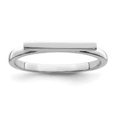 Sterling Silver Rhodium-plated Polished Bar Ring - 3