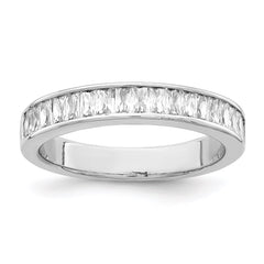 Sterling Silver Rhodium Plated CZ Ring - 5