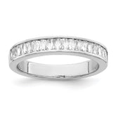 Sterling Silver Rhodium Plated CZ Ring
