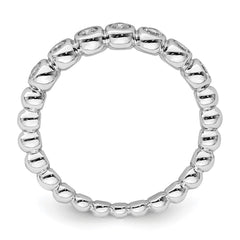 Sterling Silver Rhodium Plated CZ Ring - 3