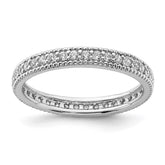 Sterling Silver Rhodium Plated CZ Ring - 10