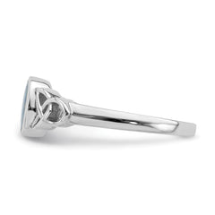 Sterling Silver Rhodium-plated Lab Created Opal Ring - 2