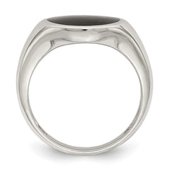 Sterling Silver Onyx Inlay Ring - 3