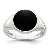Sterling Silver Onyx Inlay Ring - 3