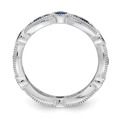 Sterling Silver Rhodium-plated Synthetic Blue Spinel Eternity Band - 2