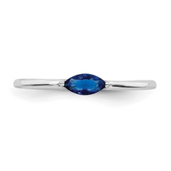Sterling Silver Rhodium Plated Blue CZ Ring - 2